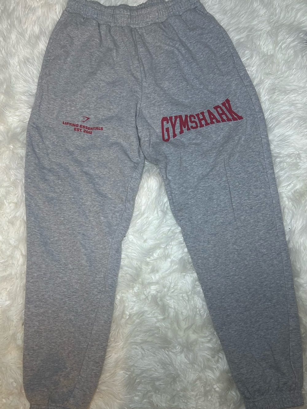 Gymshark Gray Sweatpants with Maroon Logo